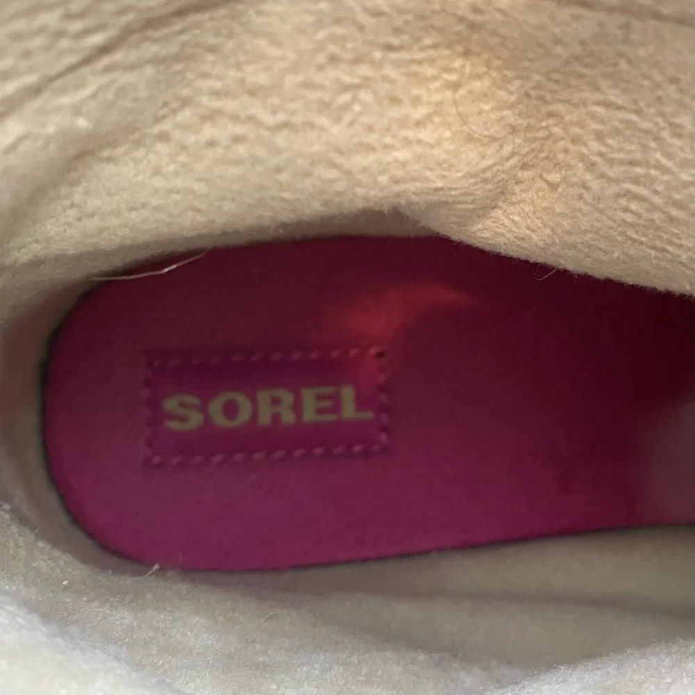 Sorel Girls Winter Boots Size 6 Green Pink Leather Waterproof Faux Fur Tall - Picture 12 of 14